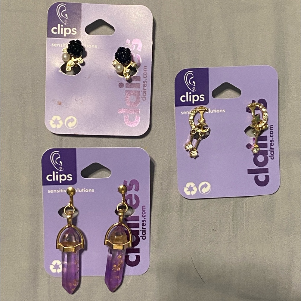 3 FOR PRICE OF 1 CLIP-ON EARRING BUNDLE ALL DEAD STOCK